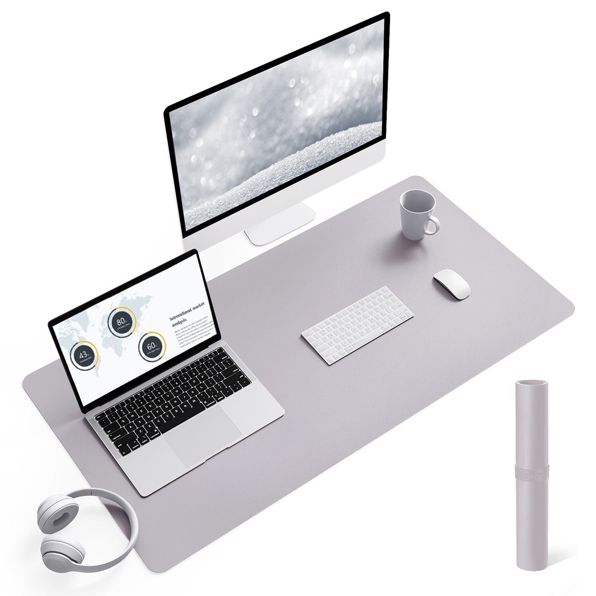 YSAGi Non-Slip Leather Desk Pad, Waterproof Laptop Computer Desk Keyboard Mat
