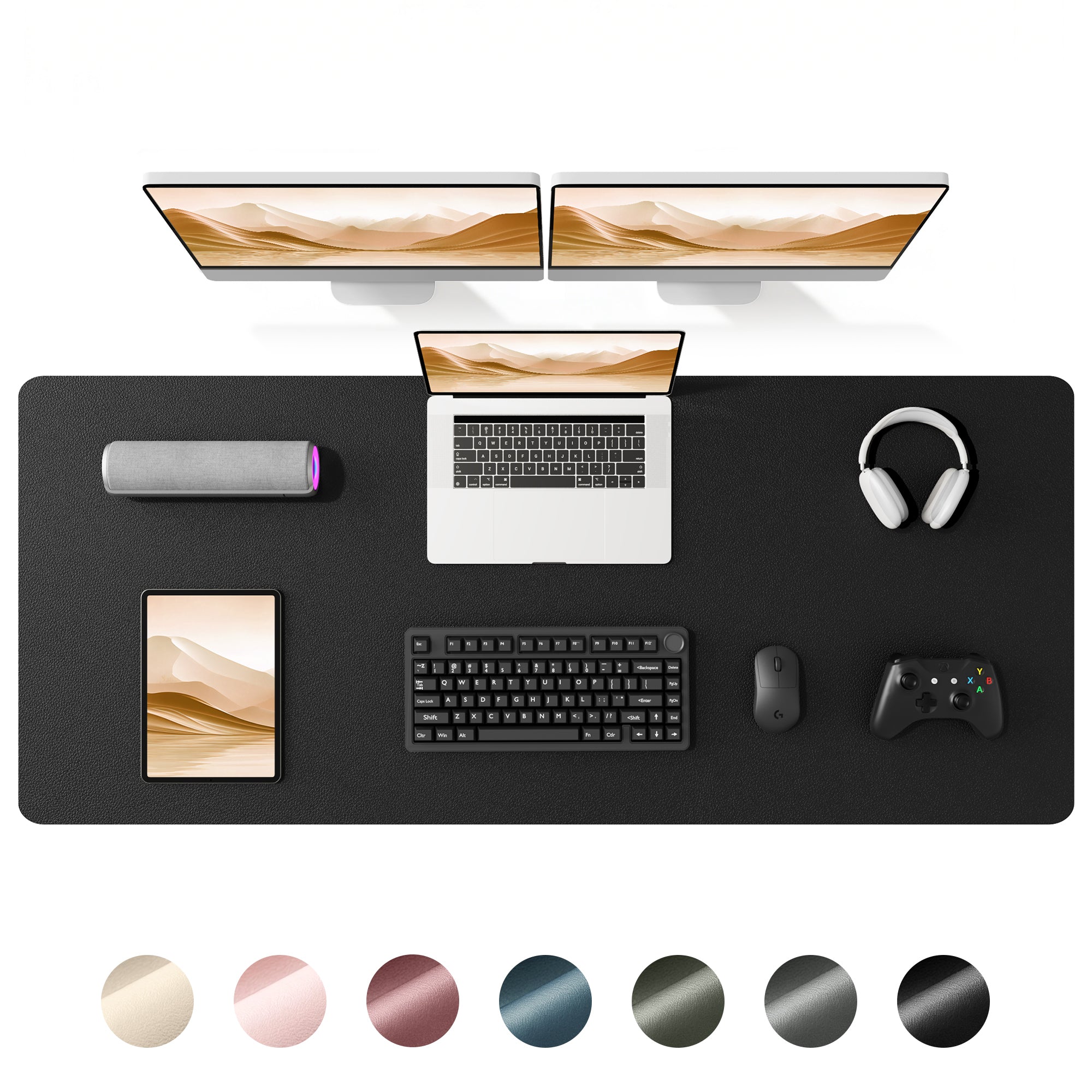 35.4" x 17" Large PU Leather Desk Mat for Keyboard and Mouse