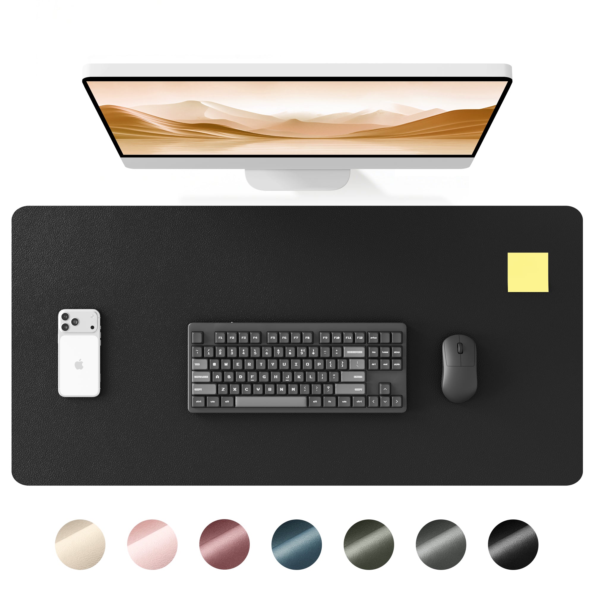 35.4" x 17" Large PU Leather Desk Mat for Keyboard and Mouse