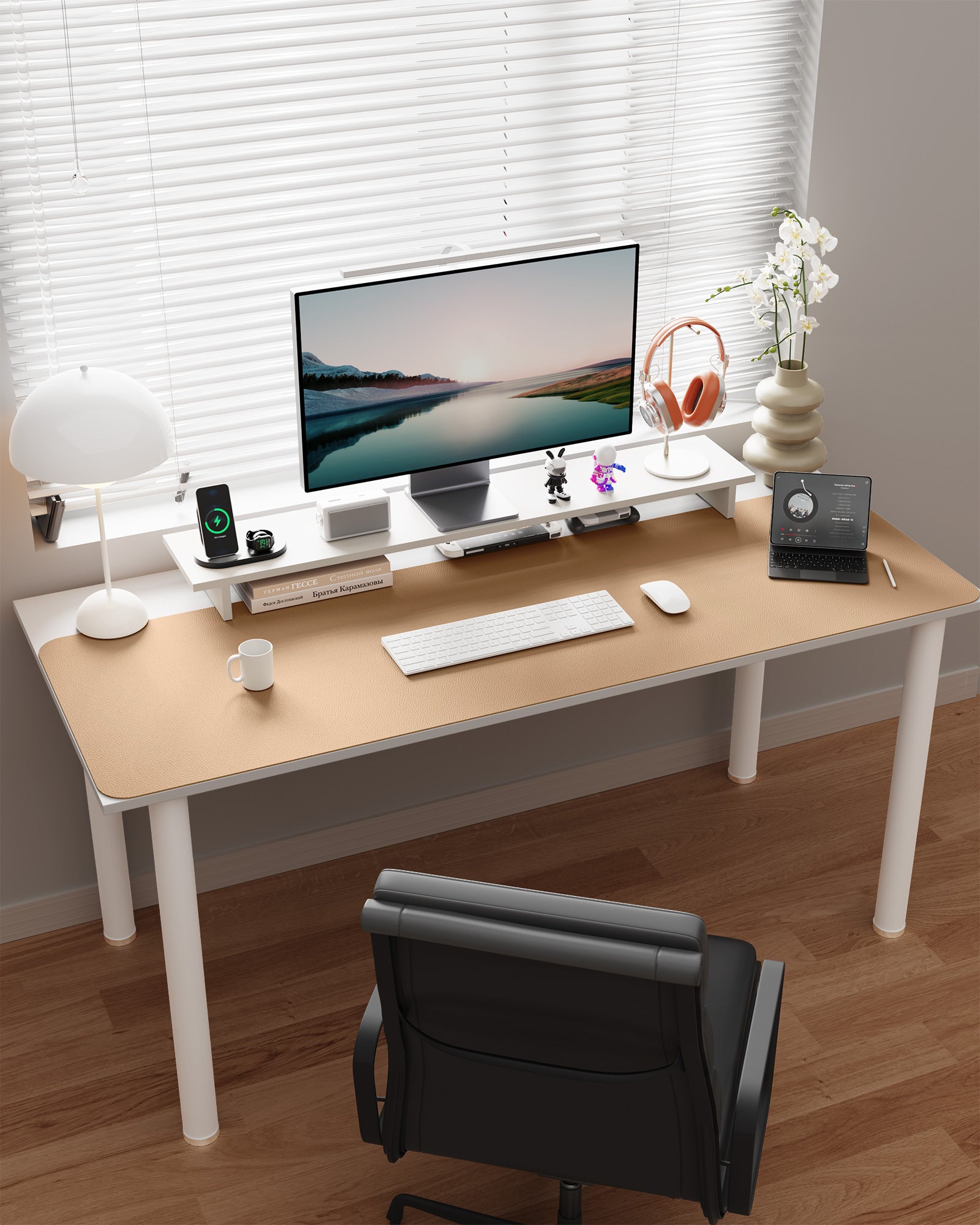 YSAGi Double-Sided Desk Pad, Leather Desk Mat